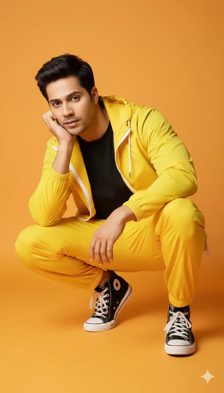 Vibrant Studio Moment: Yellow on Orange